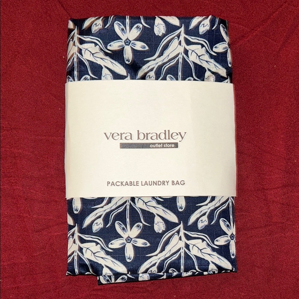 Vera Bradley Navy and White Floral Laundry Bag